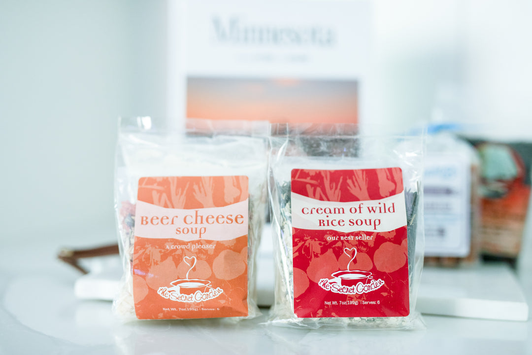 Choice of Secret Garden Beer Cheese or Wild Rice Soup included in the gift box, offering a warm, comforting option for clients. Realtors can use this thoughtful gift to create a lasting impression during relocation or home anniversary gifting.