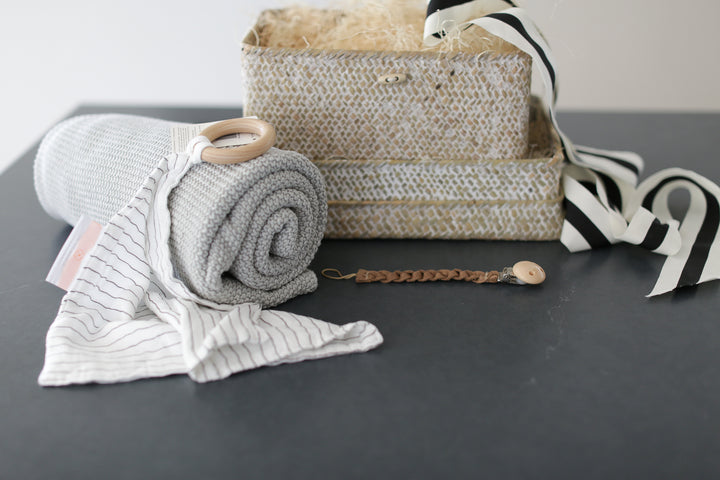 Impress your clients with a gift that shows you appreciate their business. This stylish and functional set is sure to be a hit with new parents. Mercy Forest Co.