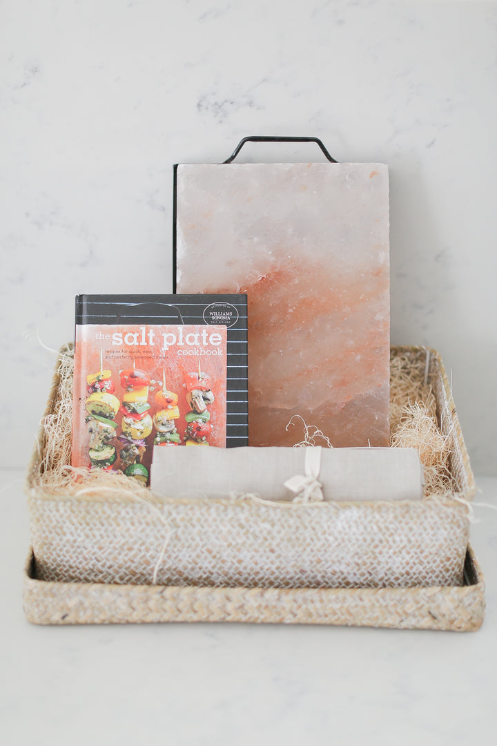 Himalayan Salt Block Plate, Cooking, Gift, Curated Gift Box, Ready To Ship Gifts, New homeowner, Real-estate Gifting, Client Gifts, Realtor Gift, Williams Sonoma Cook Book, Recipes