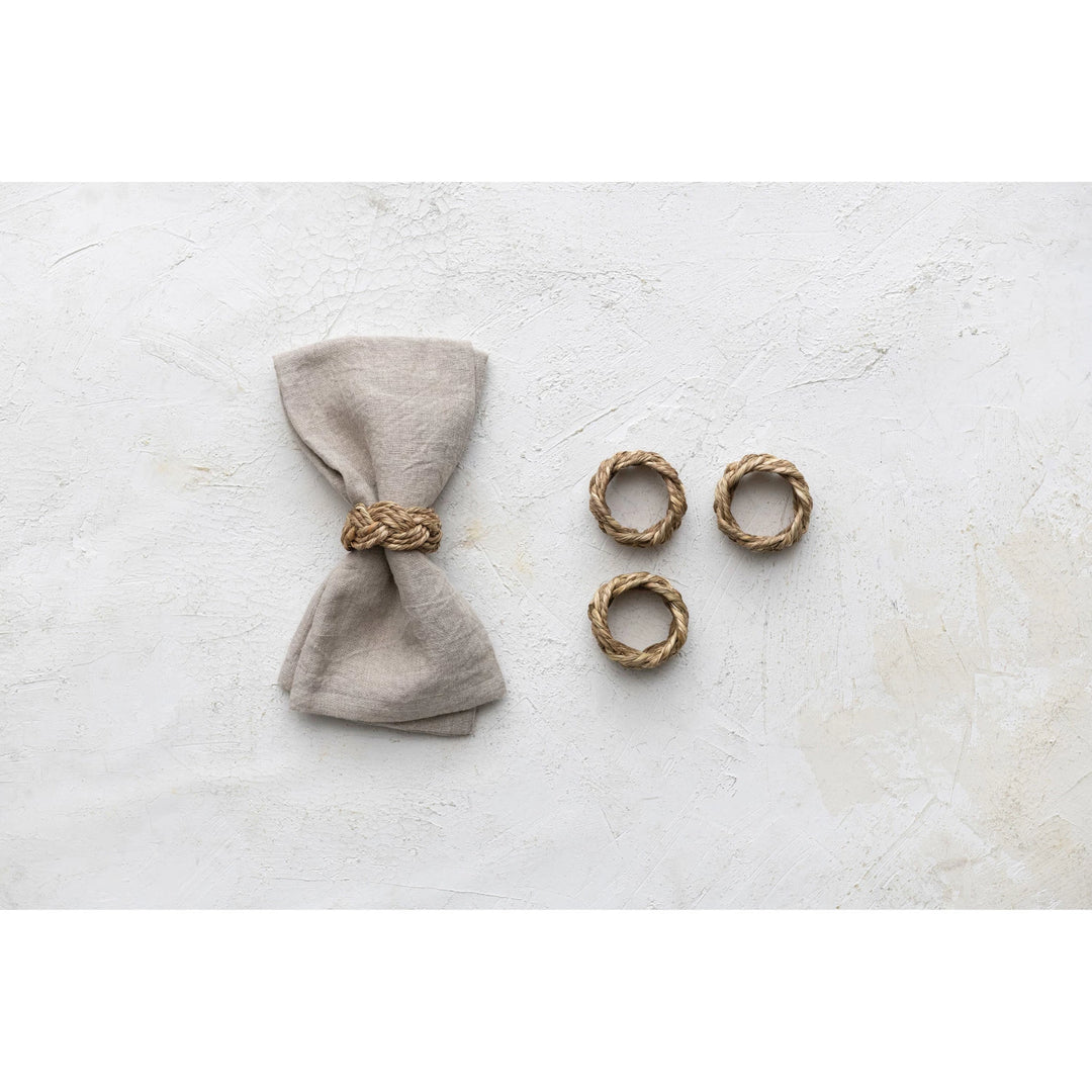 Sisal napkin rings set of four