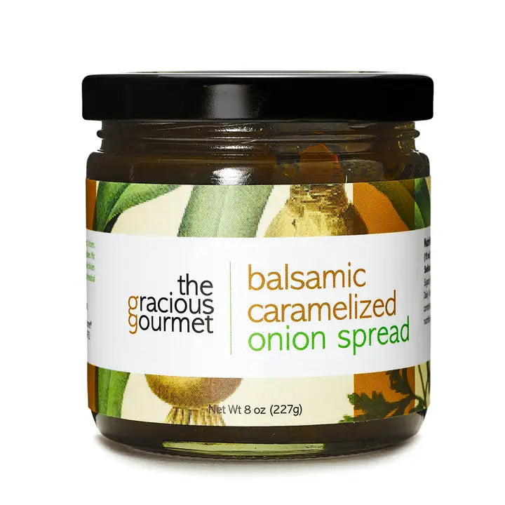 A jar of balsamic caramelized onion spread