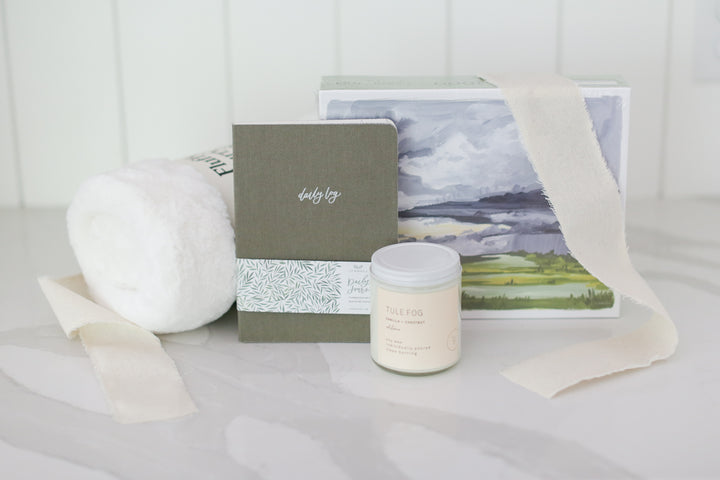 Thoughtful gift box with cozy knit blanket, natural teether, and optional personalized leather paci clip/headband (sold separately). Perfect for grieving, comfort, surgery, thinking of you, or new home.