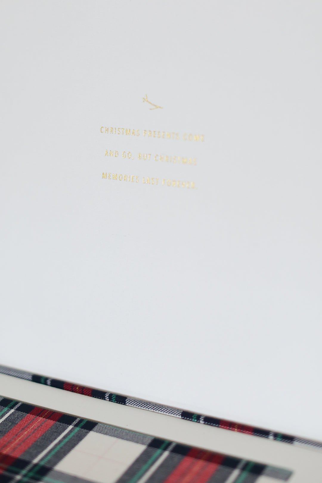 Custom curated holiday gift box with plaid promptly journal