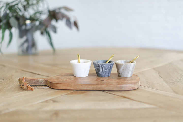 Gift box, marble bowls with brass spoon, condiment bowls, wood board, personalized gifting, engraved wood board, charcuterie board, engraved charcuterie board, client gifting, client gifting ideas